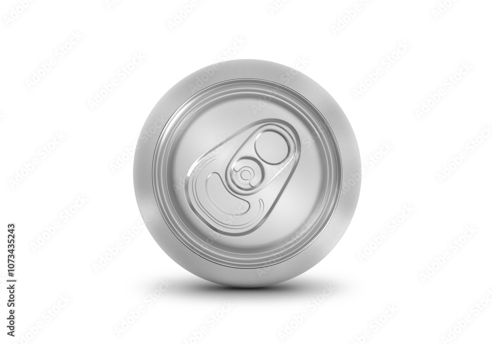 Overhead view of can of soda on white background Overhead view of can of soda on white background