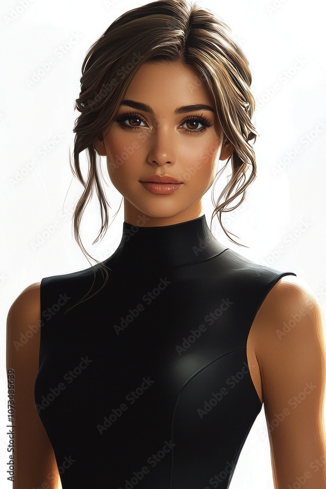 fashion illustration showcases stunning evening gown sharp shoulders high neckline and straight column silhouette made luxurious silk and high definition. fashion illustration showcases stunning evening gown sharp shoulders high neckline and straight column silhouette made luxurious silk and high definition.