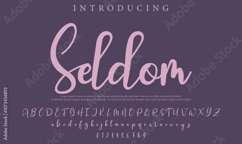 Seldom Font Stylish brush painted an uppercase vector letters, alphabet, typeface