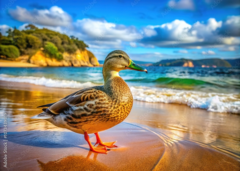 Coastal minimalism: a wild duck in NSW. Coastal minimalism: a wild duck in NSW.