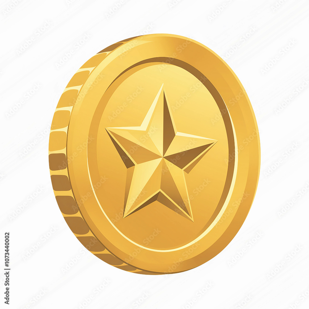 Gold Coin with Star Embossed Gold Coin with Star Embossed