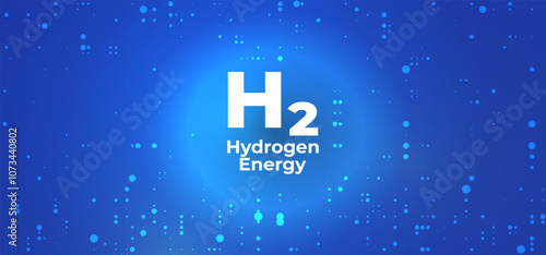 Hydrogen energy fuel cell concept illustration