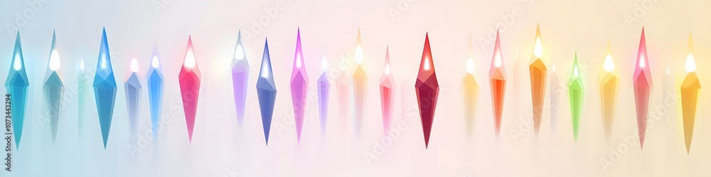 Display of colorful holiday lights in classic shapes, arranged in a neat line on a clean white background to capture a festive look. Vector art, no shadows, 4k resolution, white background Display of colorful holiday lights in classic shapes, arranged in a neat line on a clean white background to capture a festive look. Vector art, no shadows, 4k resolution, white background