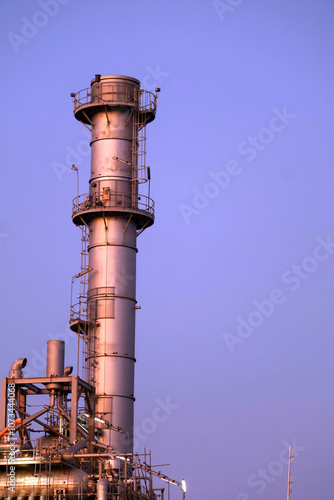 Industrial Chimney at Dusk