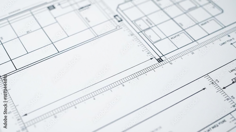 Close up detail of architectural blueprints with measurements and annotations, engineering, creative Close up detail of architectural blueprints with measurements and annotations, engineering, creative