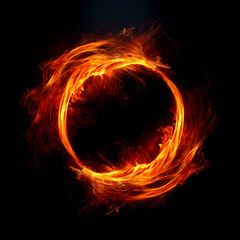 circle fire on dark background