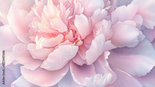 Wallpaper Mural Detailed watercolor illustration of a peony flower Torontodigital.ca