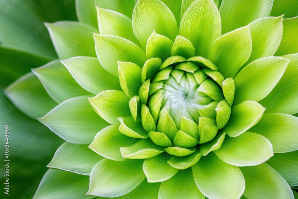 Obraz premium A Mesmerizing Green Fractal Pattern Unfolds in Nature's Design, Showcasing Vibrant Growth