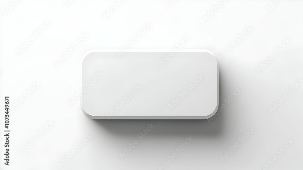 White rectangle on a white background, top view. White rectangle on a white background, top view.