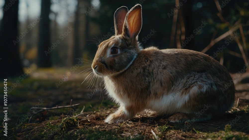 Fototapeta premium rabbit, animal, bunny, isolated, mammal, pets, fluffy, pet, fur, easter, white, small, hare, domestic, brown, cute, baby, furry, farm, grey, animals, ears, young, one, rodent