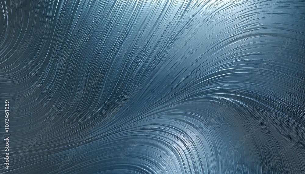 Elegant Blue Metallic Wave Pattern with Shimmering Light Reflections Elegant Blue Metallic Wave Pattern with Shimmering Light Reflections