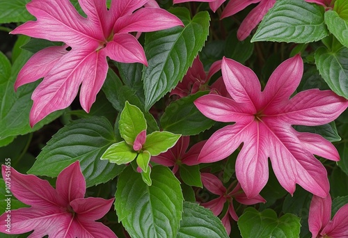 Vibrant Ornamental Leaves of Flame Nettle - Plectranthus Scutellarioides photo