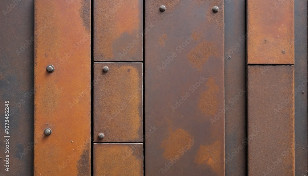 Rusty Bolts and Weathered Metal Plates: An Industrial Texture Study Rusty Bolts and Weathered Metal Plates: An Industrial Texture Study