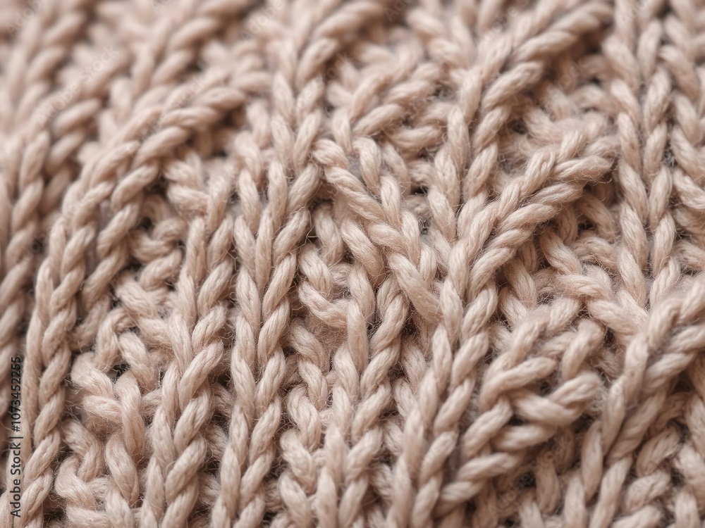 Close-up shot of cozy knitted fabric with intricate cable knit pattern, pattern, detail Close-up shot of cozy knitted fabric with intricate cable knit pattern, pattern, detail