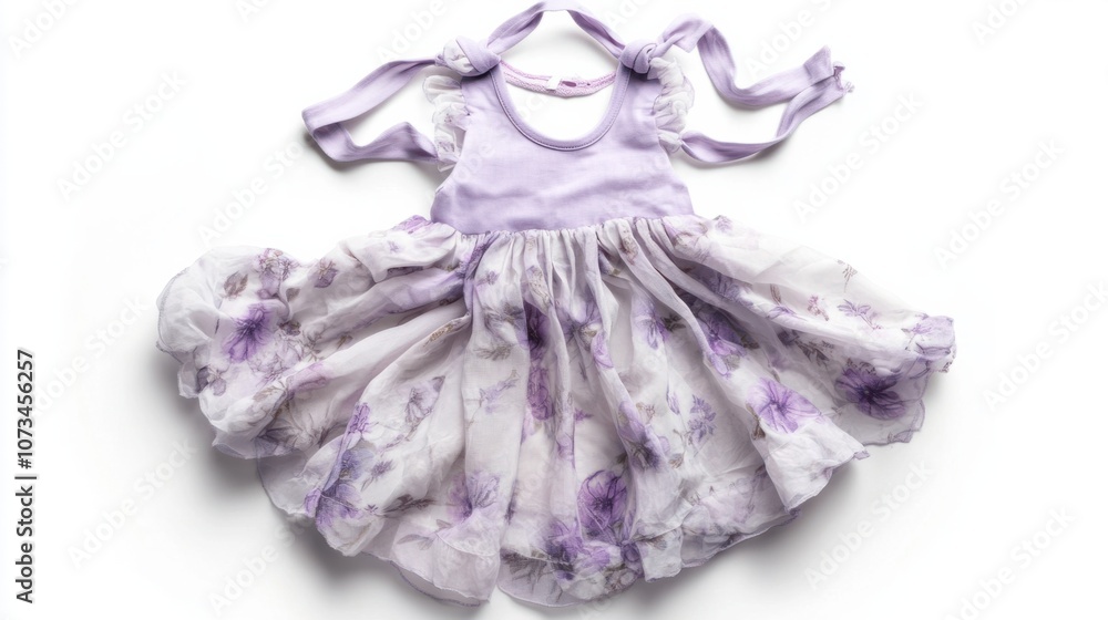 custom made wallpaper toronto digitalSoft baby dress in light purple with floral details, isolated on white