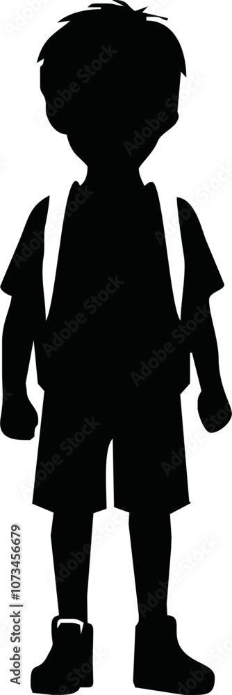 Kid silhouette vector illustration design on white background. Kid silhouette vector illustration design on white background.