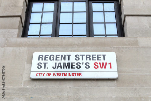 Regent Street, St. James's sign, City of Westminster, London SW1