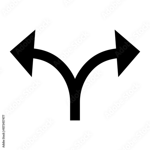 two arrow direction icon in two ways . intersection Arrows. web vector icon