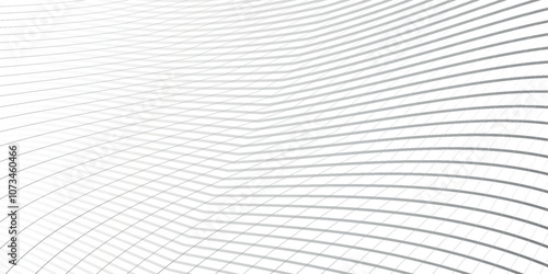 Diagonal lines halftone effect. Abstract black and white background with curve lines and waves.