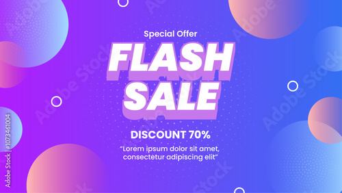 Colorful Flash Sale Banner With 70 percent Discount Offer. Eye-catching colors and bold typography make it ideal for marketing campaigns and advertising promotions