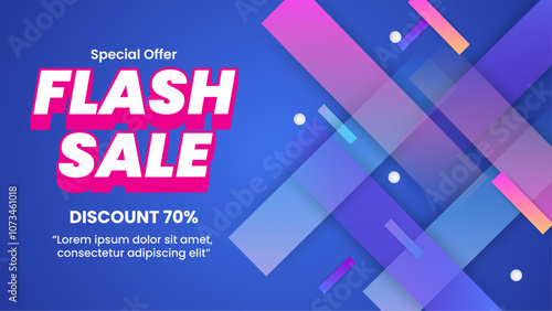 Vibrant Flash Sale Poster With 70 percent Discount Announcement