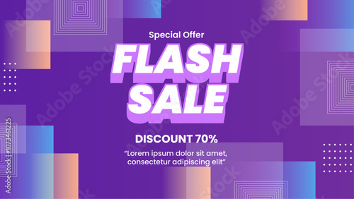 Colorful Flash Sale Poster with Special Offer Discount