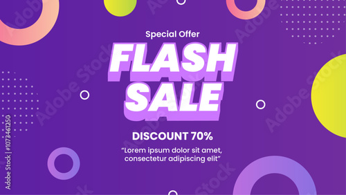 Vibrant Flash Sale Background Advertisement With 70 percent Discount Offer