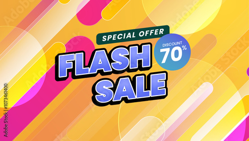 Vibrant Flash Sale Background Advertisement With 70 percent Discount Offer