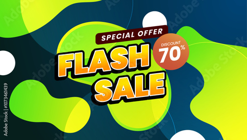 Vibrant Flash Sale Background Advertisement With 70 percent Discount Offer