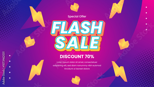 Vibrant Flash Sale Background Advertisement With 70 percent Discount Offer