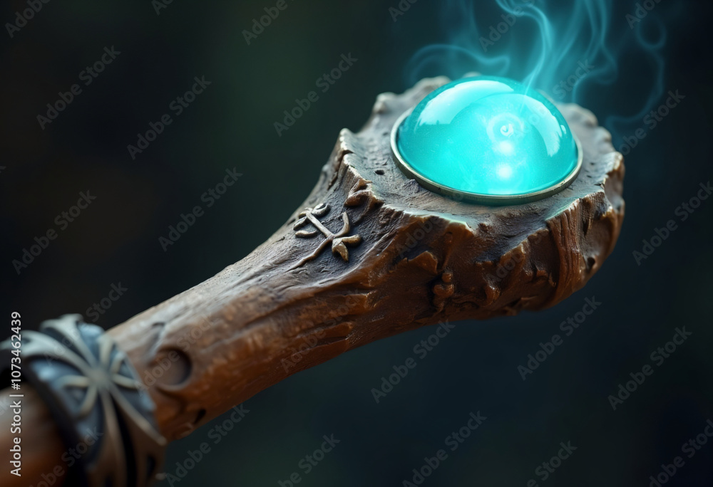 magic wand with blue magic liquid, fantasy magic wand with blue magic liquid, fantasy