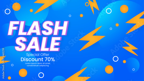 Colorful Flash Sale Banner With 70 percent Discount Offer. Eye-catching colors and bold typography make it ideal for marketing campaigns and advertising promotions