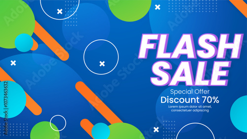 Vibrant Flash Sale Background Advertisement With 70 percent Discount Offer