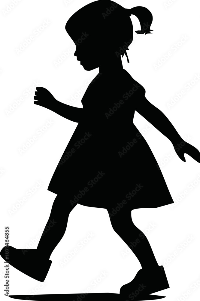 Kid silhouette vector illustration design on white background. Kid silhouette vector illustration design on white background.