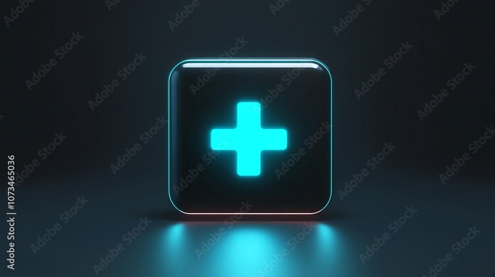 Digital health symbol, glowing background Digital health symbol, glowing background