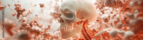 Obraz na płótnie 3D Holographic Anatomy of the Skeletal System A Visual Guide to Human Bone Structure, Anatomy Hologram, Healthcare Diagnostics, and Medical Education w salonie