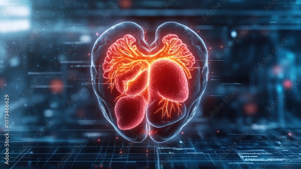 Advanced Medical Diagnostics Layered Hologram of Human Organs for Enhanced Visualization and Anatomical Understanding
