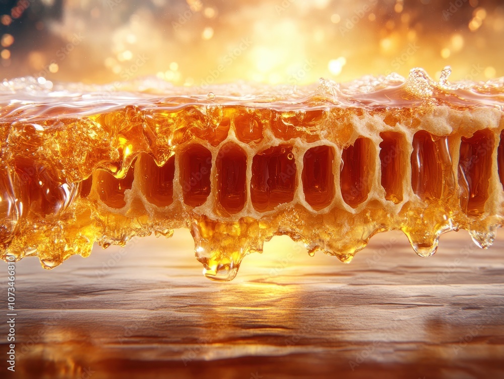 Artisan Honeycomb with Thick, Raw Honey, Pure, Natural Rustic Honeycomb for Your Sweetest Treats, Enjoy the Delicate Flavor and Texture of Nature's Golden Treasure, Perfect for Breakfast, Snacks, and