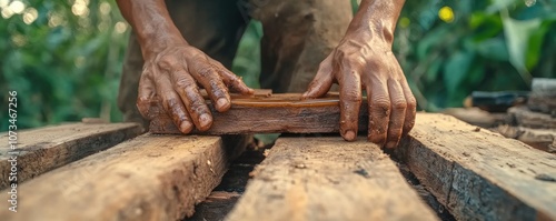 Obraz na płótnie Close-up of a Beekeeper's Hands Extracting Honeycomb from a Hive, Rustic and Natural Texture, Beekeeping Harvest, Wild Honey w salonie