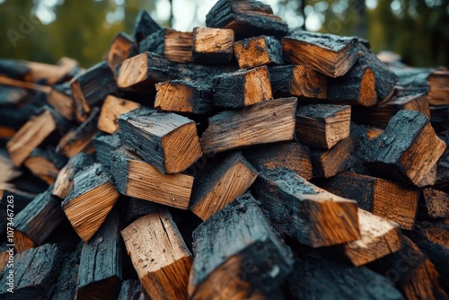 Obraz na płótnie Charcoal Briquettes for Grilling and Smoking, Premium Hardwood Charcoal for Backyard BBQ, Ignite Your Grill with Quality Charcoal, Perfect for Grilling, Smoking, and Fire Pits, Achieve Exceptional w salonie