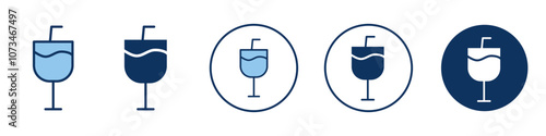 Drink icon Thin line art isolated