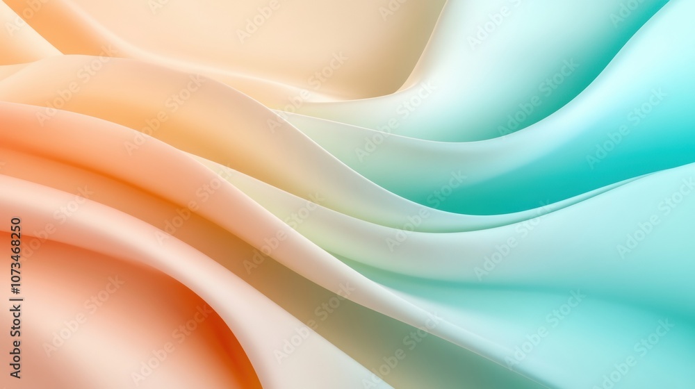 Obraz premium Abstract waves of pastel colors create a soothing and harmonious visual flow, AI