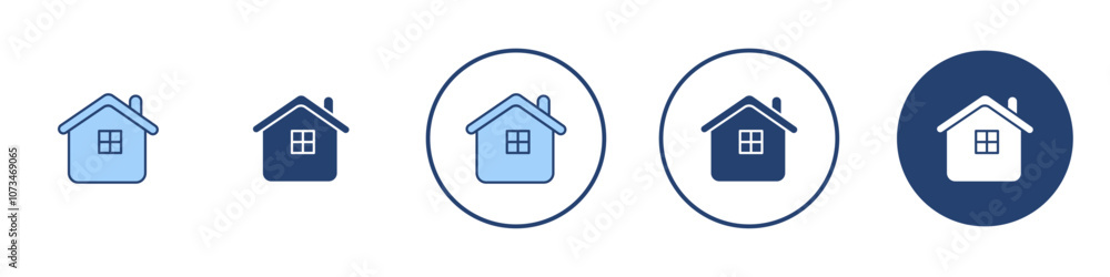 Home icon Thin line art isolated Home icon Thin line art isolated
