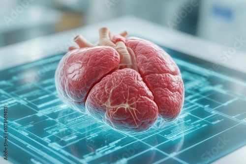 Futuristic Medical Hologram Interactive 3D Anatomy Visualization with Labeled Organs for Advanced Diagnostics and Medical Education