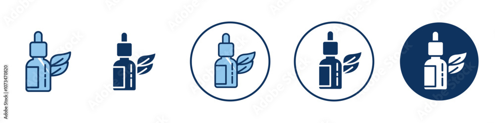 Oil dropper bottle icon Thin line art isolated