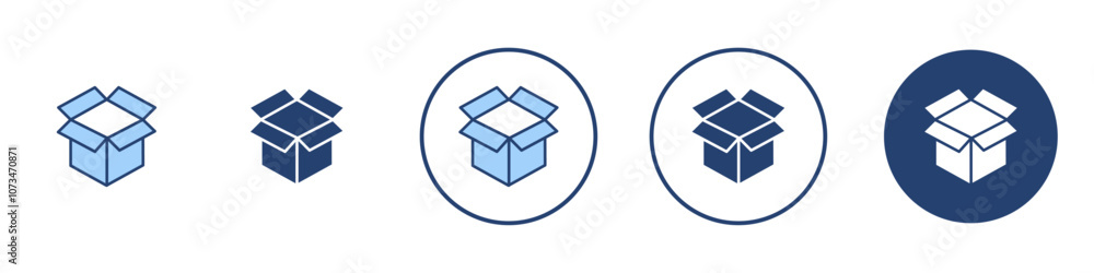 Open box icon Thin line art isolated Open box icon Thin line art isolated