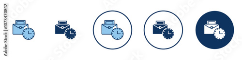 Office hours icon Thin line art isolated