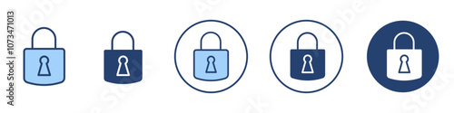 Padlock icon Thin line art isolated