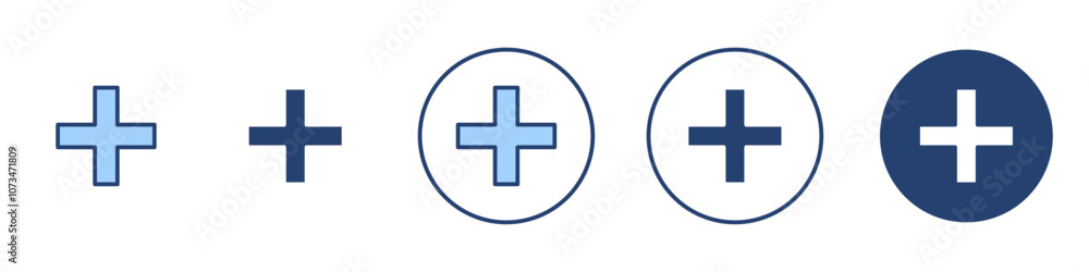 Plus icon Thin line art isolated Plus icon Thin line art isolated