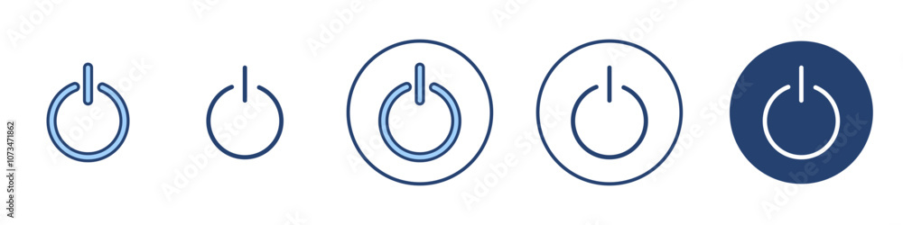 Power icon Thin line art isolated Power icon Thin line art isolated